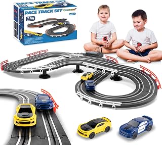 Slot Car Race Track Sets, Battery or Electric Race Car Track for Kids, Two High-Speed Slot Cars Toys for Dual Racing with 2 Controllers - Birthday Gift for Age 6 7 8 9 10 11 12 Years Old Boys Girls