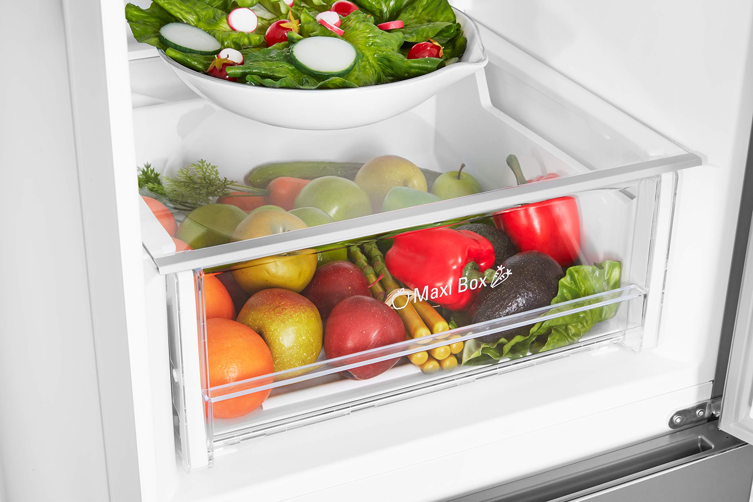 Bauknecht - Congélateur KGNF 18 A3 - Combinaison réfrigérateur-congélateur - A+++ - 189 cm de haut - Espace frais de222 l - Espace congélateur de97 L - ProFresh - NoFrost - ProTouch - Acier inoxydable