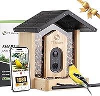 TT Nature Bird Feeder with Camera: 1.5L Smart Birdhouse, AI Identifies 10,000+ Species, 1080P Live View, Real-Time Alerts, Night Vision