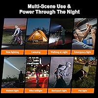 Vista 6 de LED Bike Lights for Night Riding High Lumens with 2 Pack Taillight Super Bright Bicycle Headlight & Tail Light Set, Mountain/Road Bike Safety Light