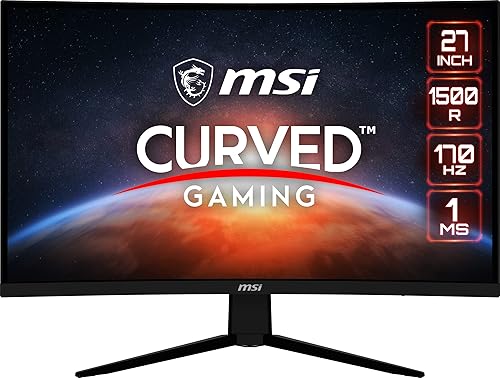 msi G273CQ, Monitor para juegos de 27", 2560 x 1440 (QHD), VA, 170Hz, FreeSync Premium, HDR Ready, HDMI, Displayport, Tilt