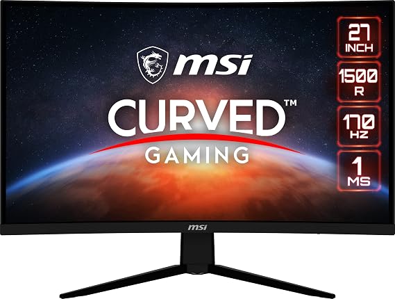msi G273CQ, 27 Gaming Monitor, 2560 x 1440 (QHD), VA, 170Hz, FreeSync Premium, HDR Ready, HDMI, Displayport, Tilt
