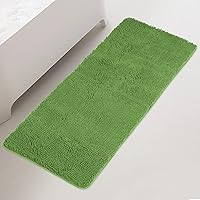Vista 287 de Yeaban Juego de alfombras de baño verde manzana 2 piezas (20" x 32" y 17" x 24"), tapetes de baño de felpilla gruesa Alfombras de baño absorbentes