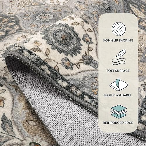 Vista 118 de Lahome - Alfombra de marroquí tejida, alfombra para cocina, pasillo, antideslizante, pasillo para entrada, pasillo de lavadero, dormitorio, 91 x 152