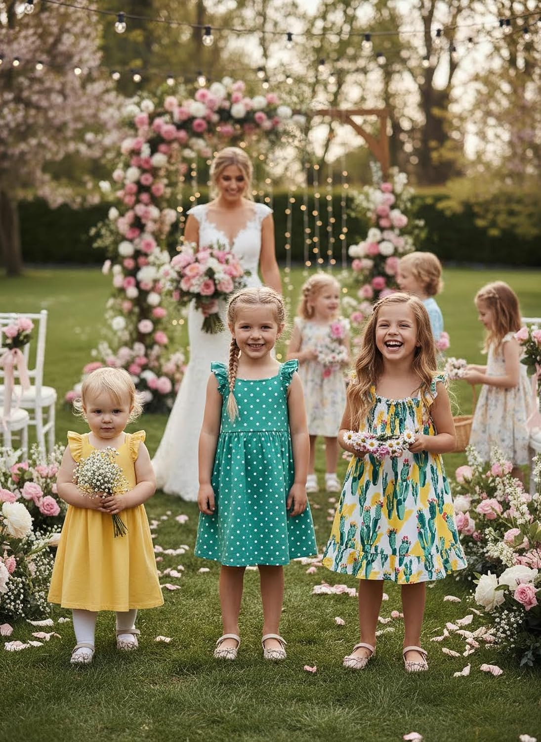 PATPAT Multipack Girl Toddler Dresses Sleeveless Flamingo Striped Toddler Casual Dresses - Image 11