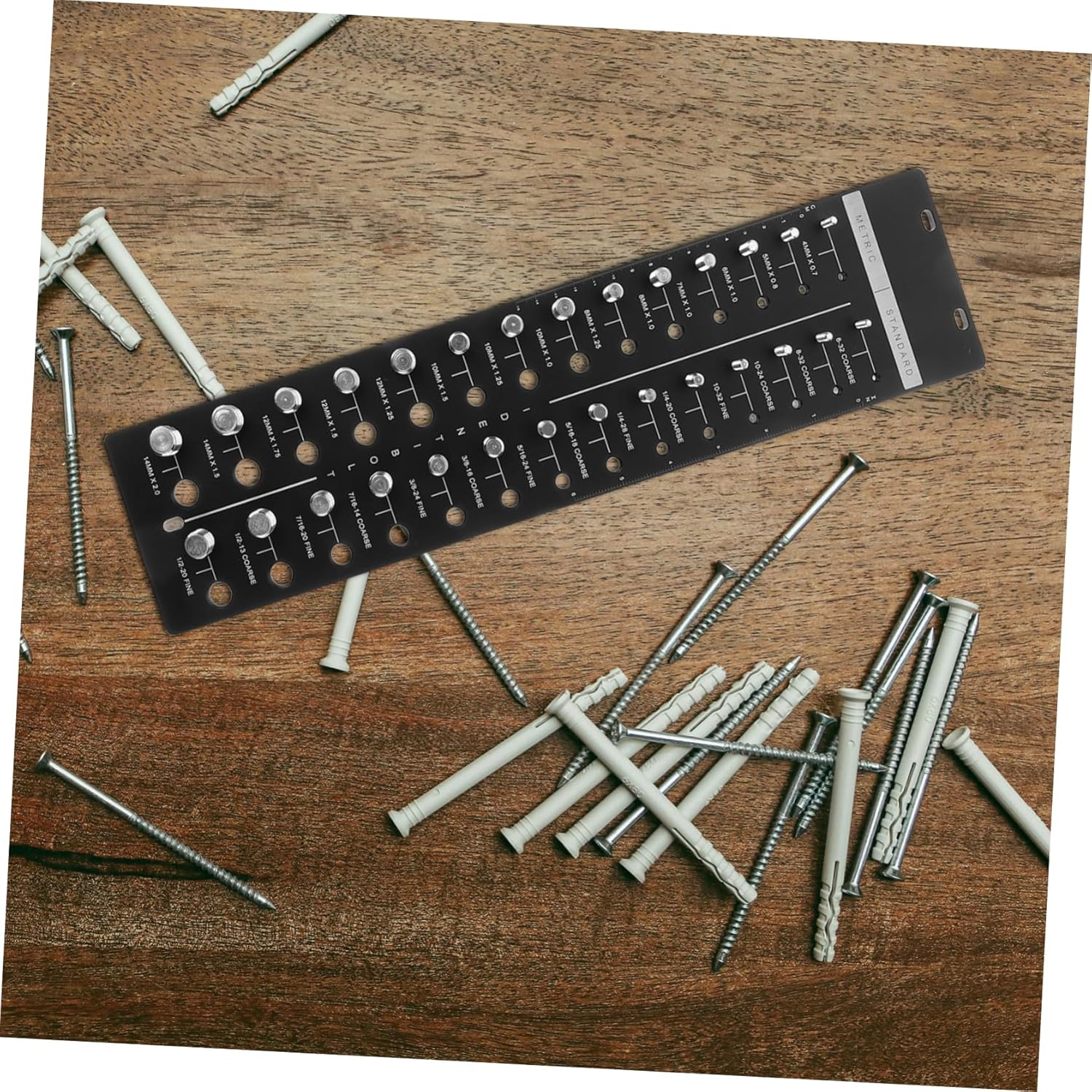 Metric Standard Bolt Thread Gauge Compact Thread Checker for Mechanics Diyers Stainless Steel Screw Gauge Tool Accurate Nut Bolt Sizing