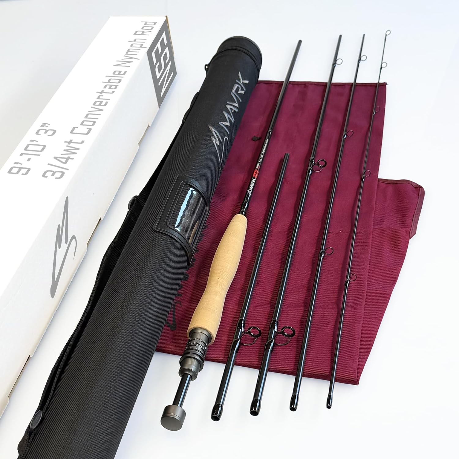 Mavrk USA Fly Fishing Rod | Euro Nymph & Dry Fly Rods | 2 in 1 Convertible Design | Lightweight, Extra Sensitive, Precision Action, Freshwater Trout