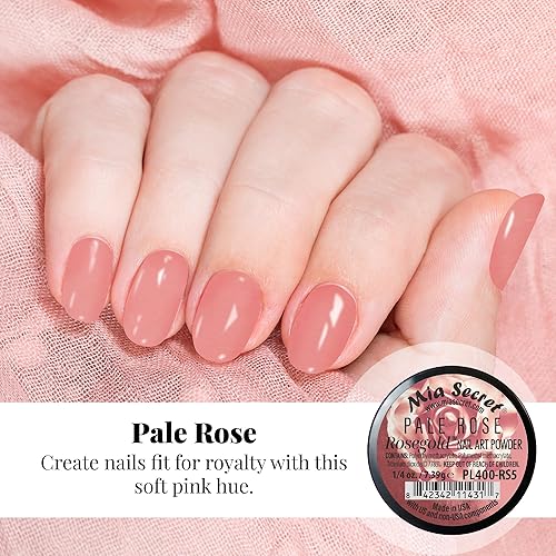Miniatura 4 de Mia Secret Colección de polvos acrílicos de colores para arte de uñas, oro rosa, 6 unidades