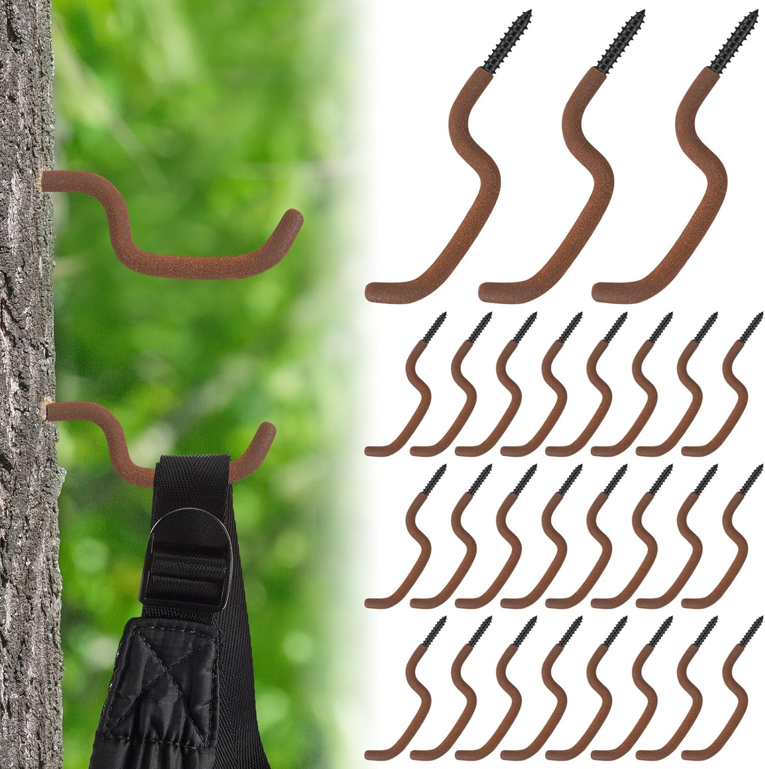 Amylove Bow Hangers for Tree Stand Bow Hooks for Hunting Archery Bow Hunting Accessories Tree Stand Accessories Bow Gear Holder Screw in Accessory Hook Hunting, 4.5 x 1.5 Inch