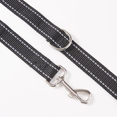 Miniatura 2 de SUNNQ Correa reflectante para perro de 6 pies correas de nailon para perros pequeños perros medianos perros grandes cachorros gatos correa de Negro,