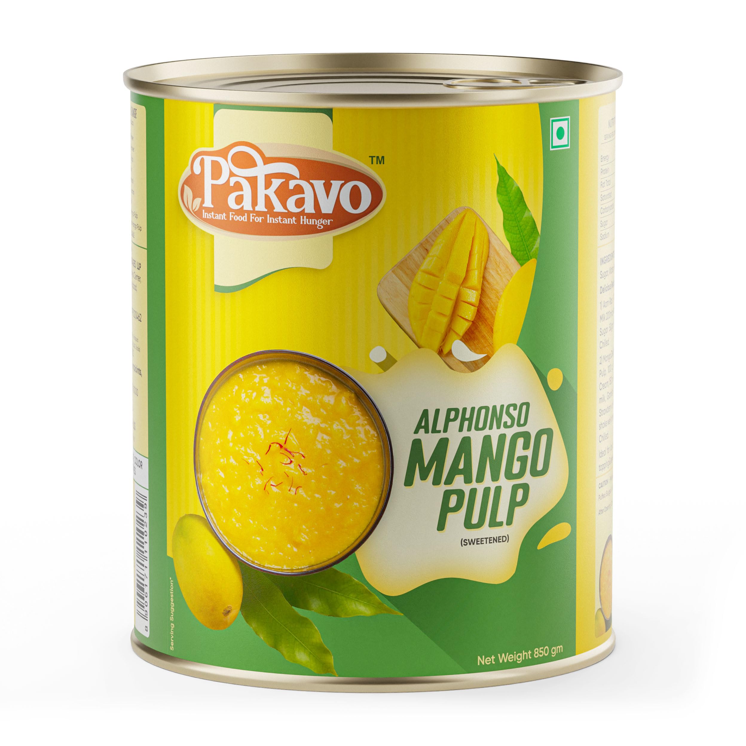 Pakavo Alphonso Mango Pulp | Ready to Eat | Thick Pulp Made with Fresh Mangoes | Make Delicious Mango Lassi, Mango Juice, Milkshake & More - 850g-image-18
