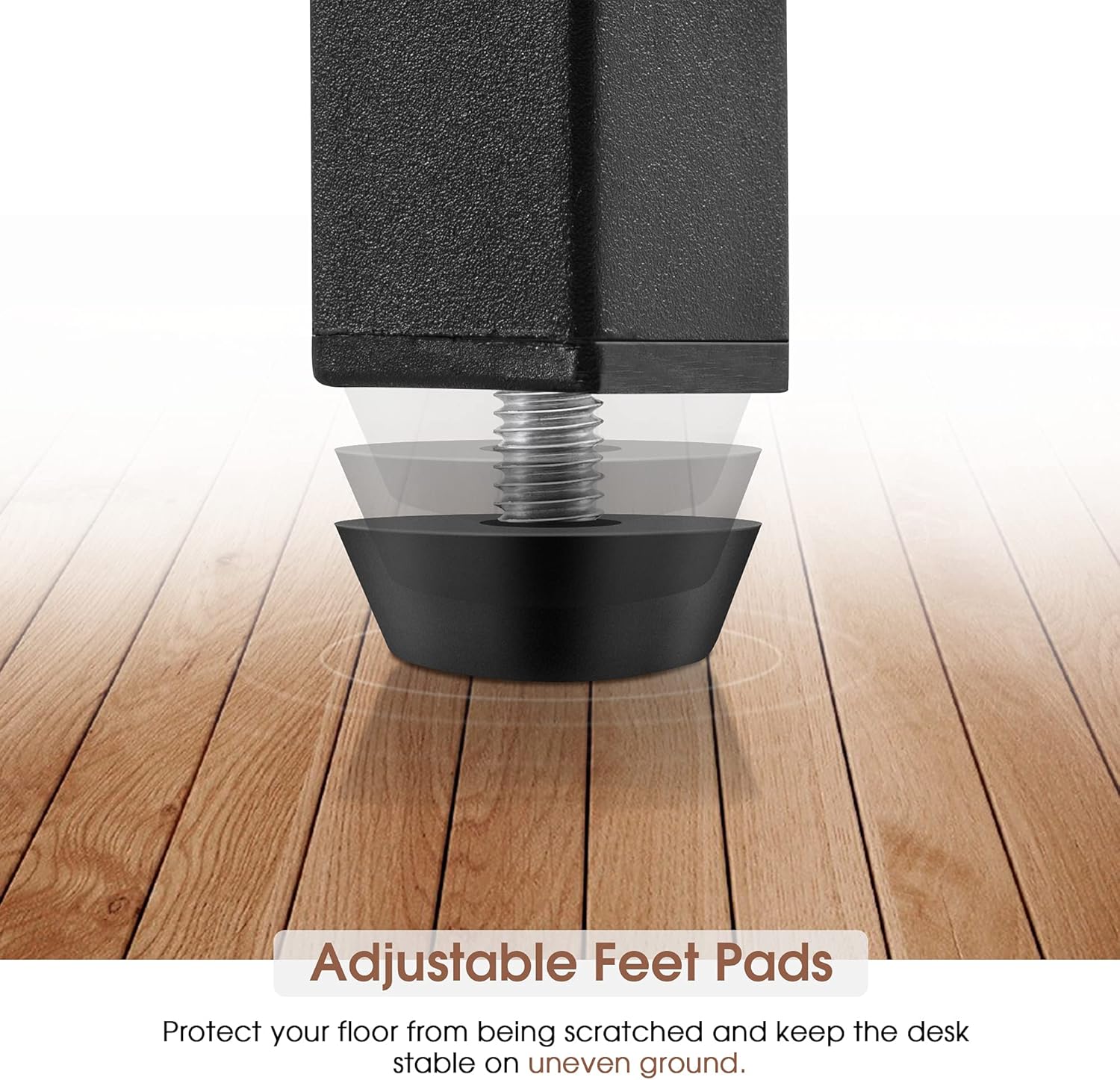 ivinta Computer Desk, Home Office Desk with Storage Shelves and Metal Frame for Living Room, Bedroom, Office, Whale (Brown, 55")