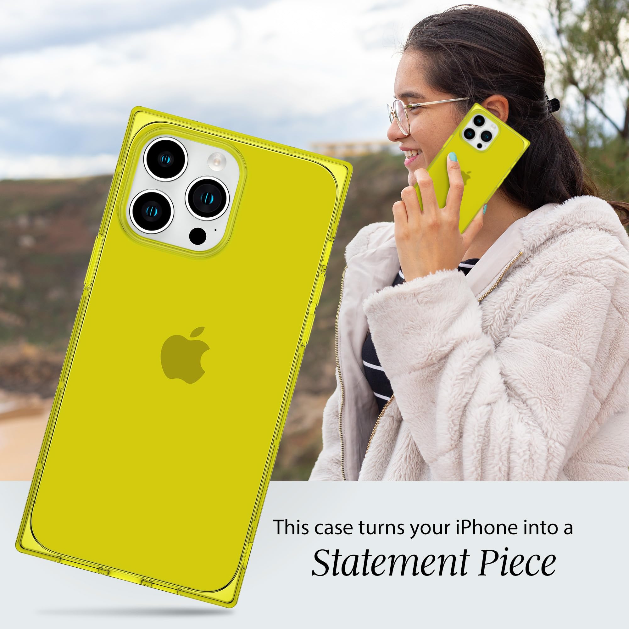 Funda Cuadrada Cocomii Compatible Con Iphone 13 Pro: Lujosa, Blanco Antiguo. | Mismo precio en