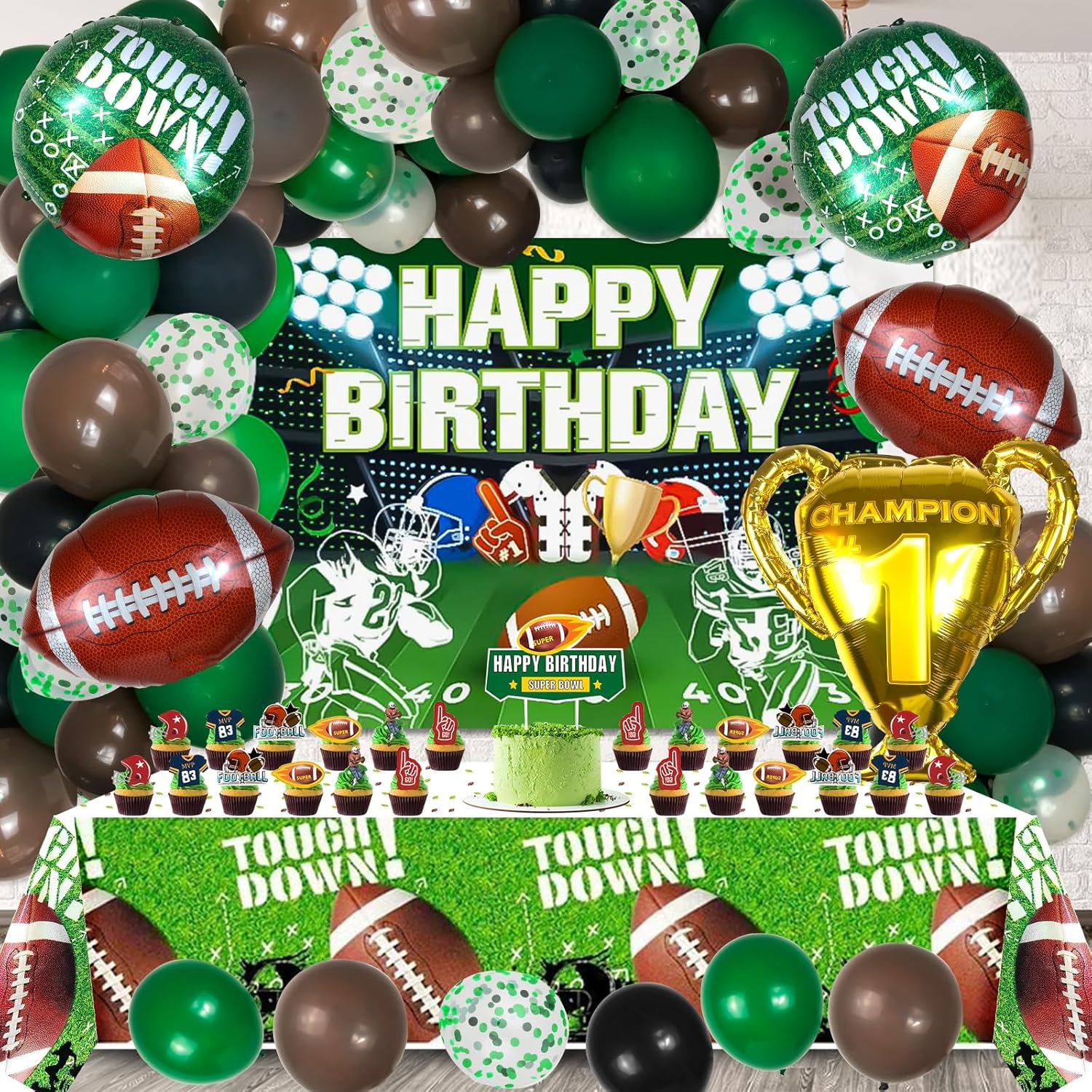 Football Balloons Party Decorations, Football Birthday