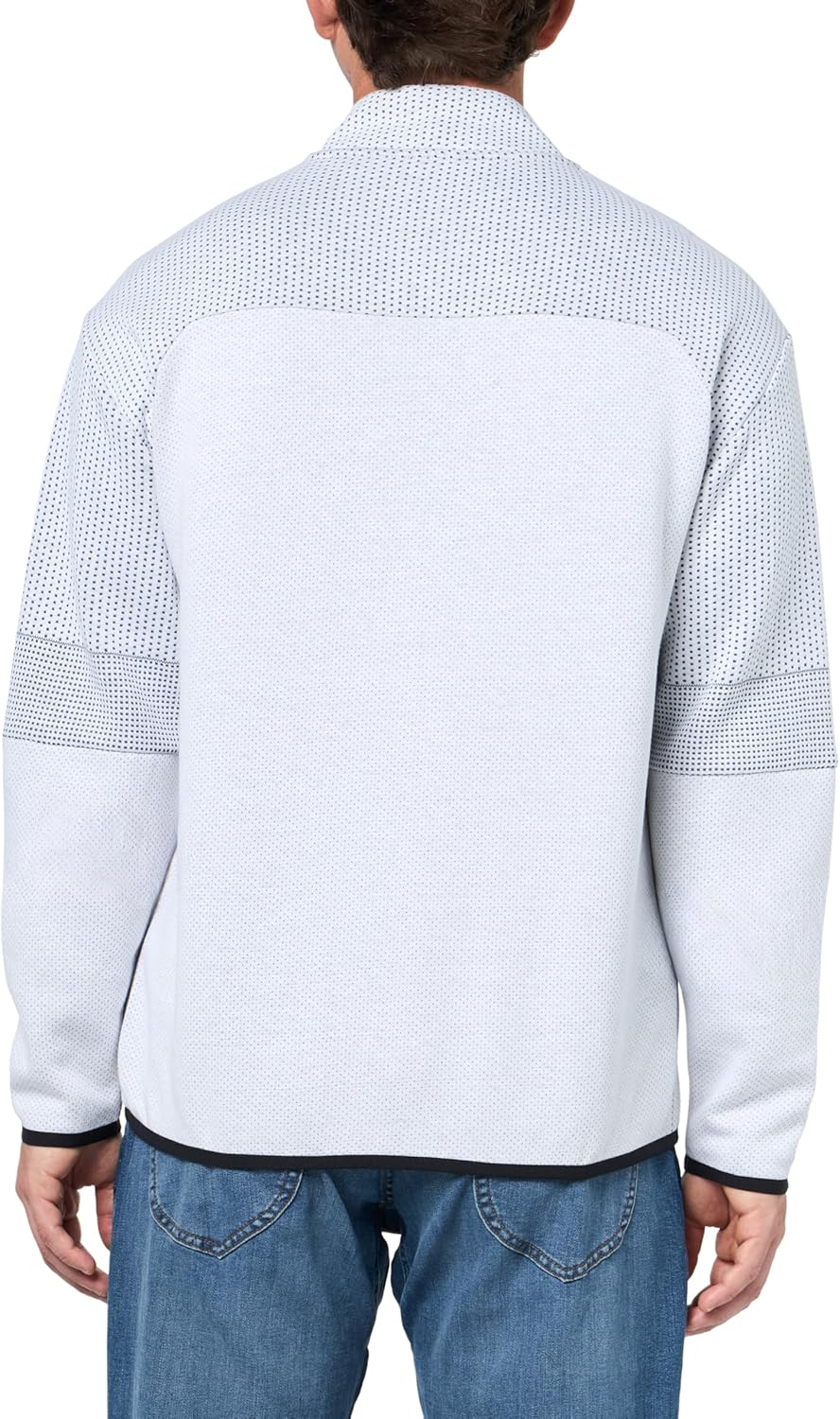 BOSS Men's Jacquard Two Tone Pixel Quarter Zip Sweatshirt