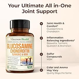 Glucosamine Chondroitin MSM - Joint Support Supplement for Women and Men with Glucosamine Sulfate 1500 mg, Chondroitin and MSM - for Cartilage, Joint Health and Flexibility - 90 Capsules
