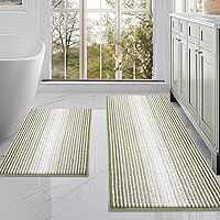 Vista 104 de BSICPRO Juego de alfombras y tapetes de baño, 2 piezas de felpilla gruesa y absorbente, antideslizantes, suaves y peludas para baño, lavables a