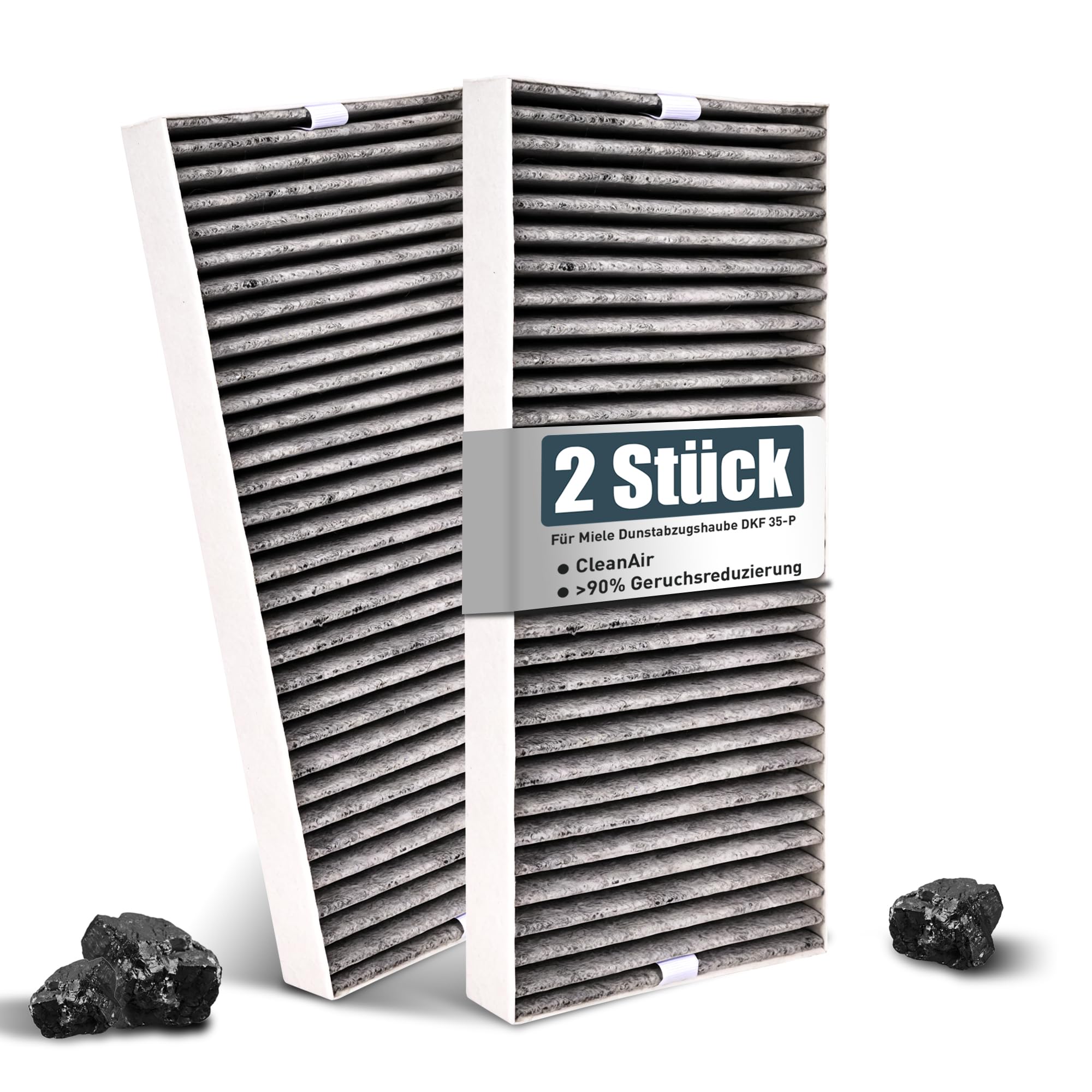 2 activated carbon filters for Miele cooker hood DKF 35-P compatible with KMDA 7272 KMDA 7473 KMDA 7676 KMDA 7876 and DAC xxxx in recirculation mode