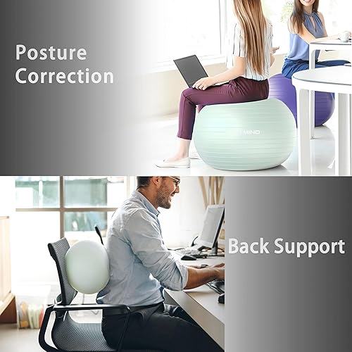 Miniatura 3 de Exercise Balls Set 22-30 Inch & 9 Inch, Small Pilates Ball with Pump, Pregnancy Ball for Women, Yoga Balls for Exercise, Small Exercise Ball for