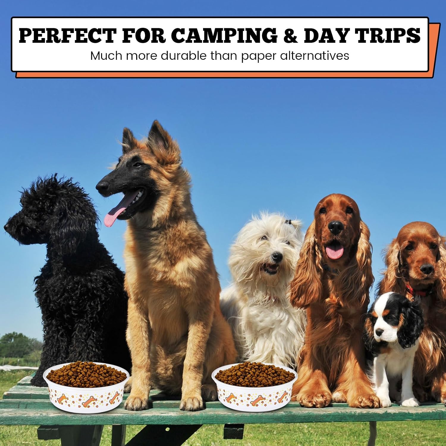 100 Pcs Disposable Dog Bowls 18 oz Plastic Pet Feeding Bowls image 5
