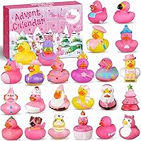 Vista 8 de Calendario de Adviento de pato de goma 2024, juguetes de baño de patos de Navidad, calendario de Adviento para niños, patito de goma para Jeep