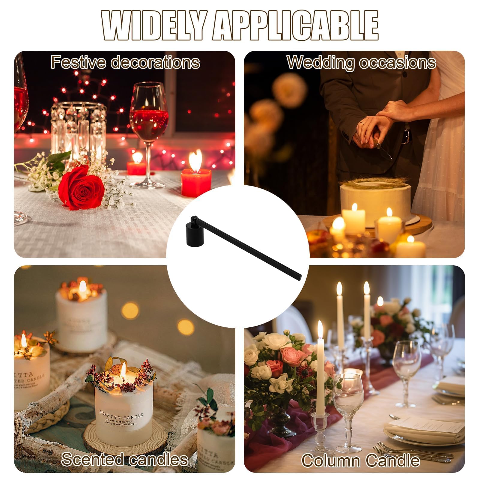 Apaga Velas con Mango Largo, Apagador de Velas de Acero Inoxidable, Extintor de Velas para Apagar Las Llamas de Velas Aromáticas y Velas de Té