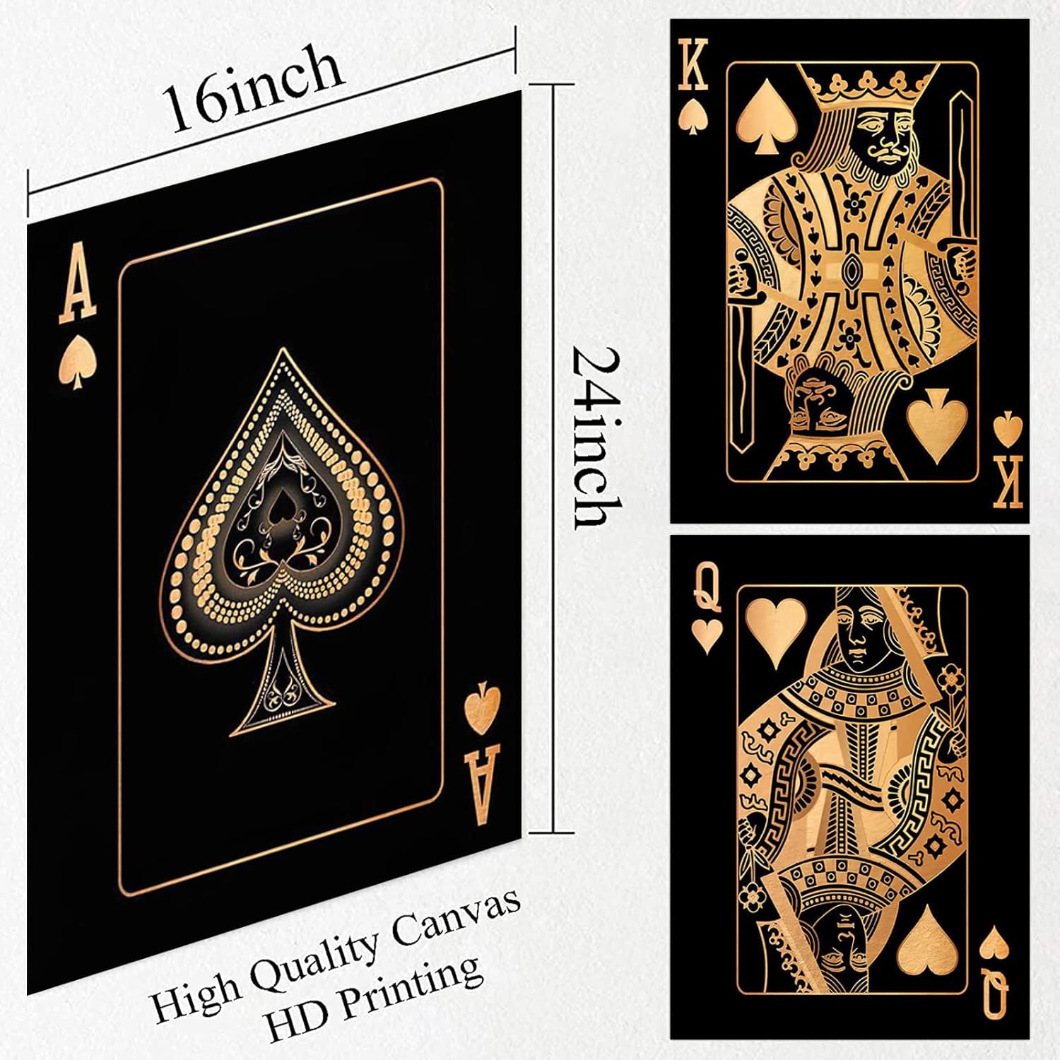 Jack Queen And King Playing Cards Wall Art Canvas Ace Of Spade Card Poker Poster Vintage Poker Playing Cards Canvas Prints Bar Pub Casino Decoration Pictures Nordic Playing Card Pictures on Canvas