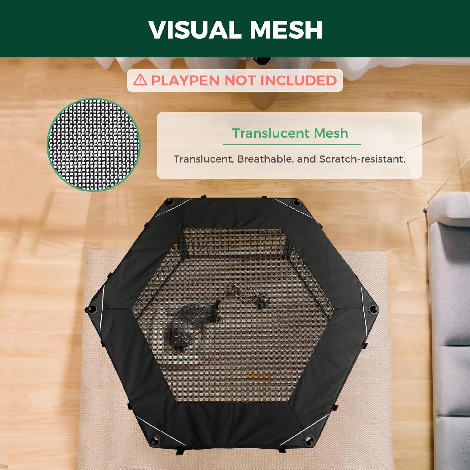 FXW Mesh Top Cover Fits Homeplus Dog Playpen 32" H 6 Panels