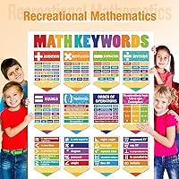 Vista 6 de Ctosree Póster de matemáticas educativas, palabras clave de matemáticas, decoración de aula, símbolo, tablón de anuncios, recortes de papel