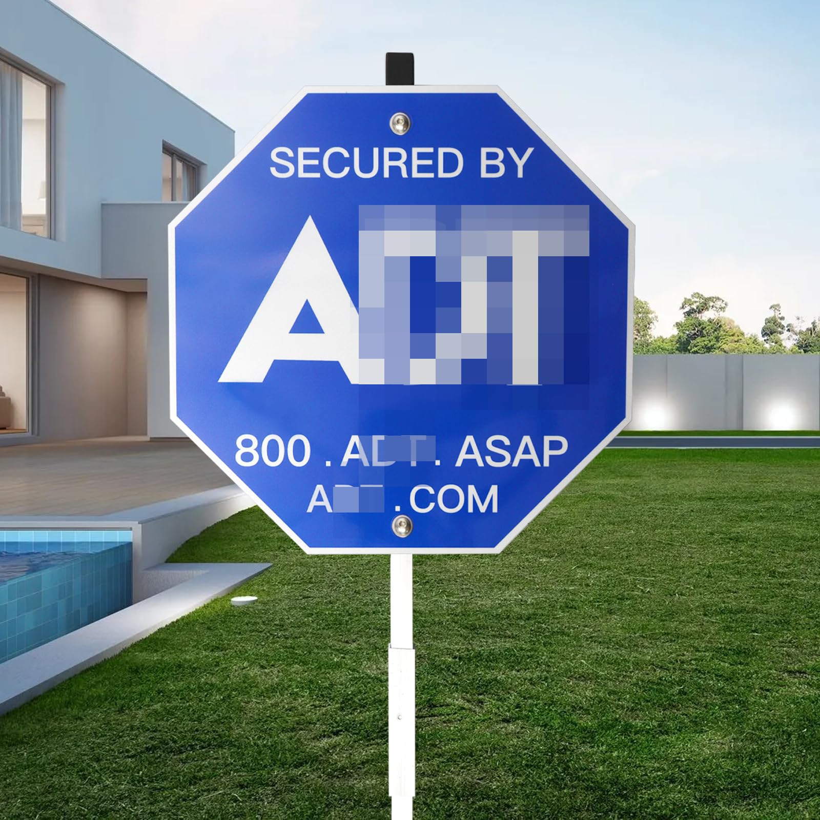 Security Sign for Yard 28in Metal Yard Sign with Stake Heavy Duty Weather Resistance Sign Aluminum 10 X 10 in Weatherproof and Heavy Duty Security Signs for Home Yard