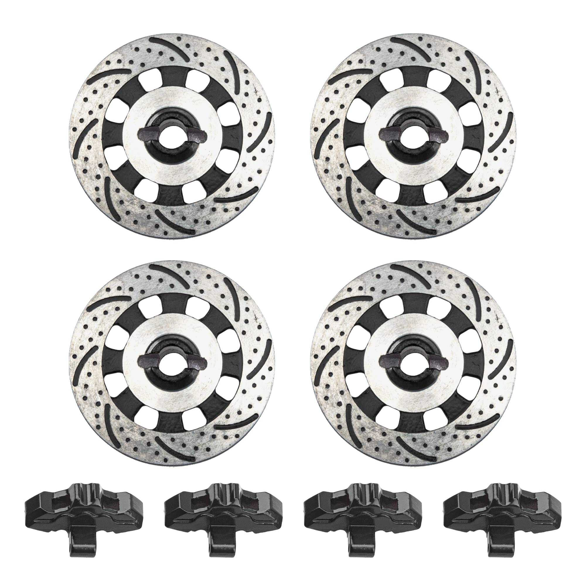 4Pcs ShareGoo RC Brake Disc,Metal Wheel Rim Hex Hub Brake Disc Decoration Compatible with Traxxas UDR Unlimited Desert Racer 1/7 RC RC Car (Black)