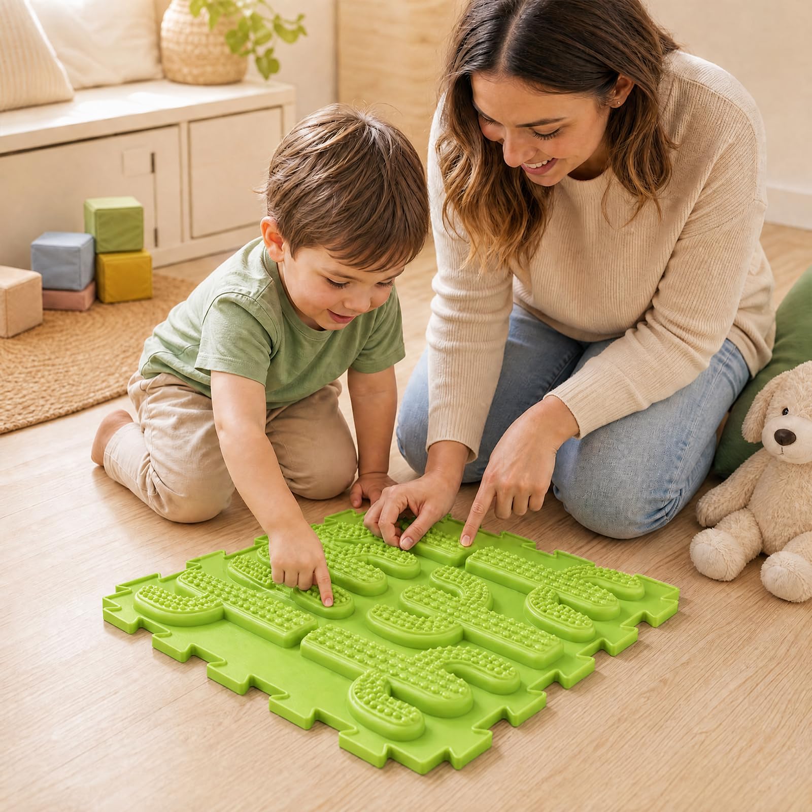 HOMASIS Set 6 Tappetini Sensoriali Ortopedici per Bambini 3+ Anni (Stile 2)