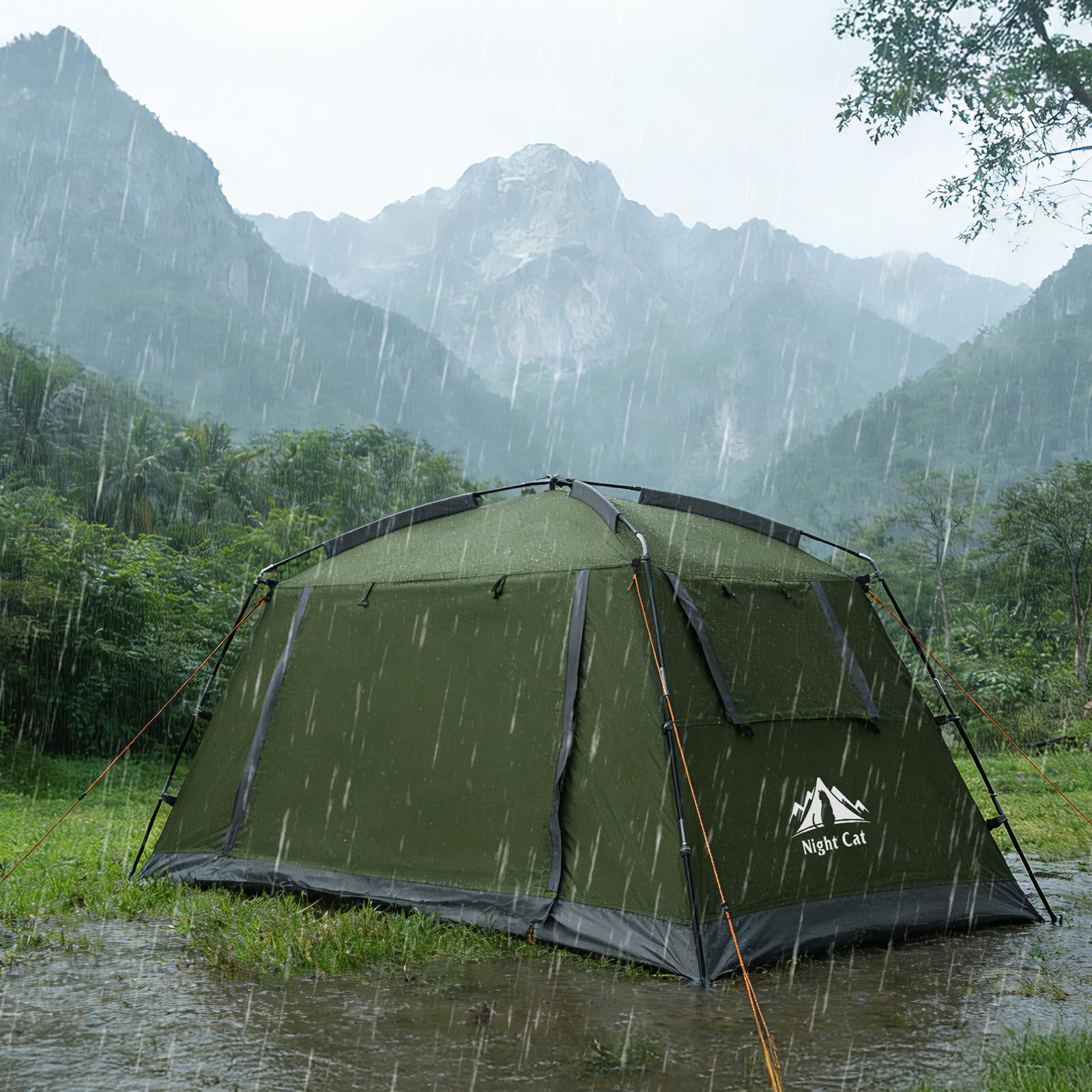 Night Cat Tienda de Campaña 4 Persona Impermeable Grande Camping Familiar