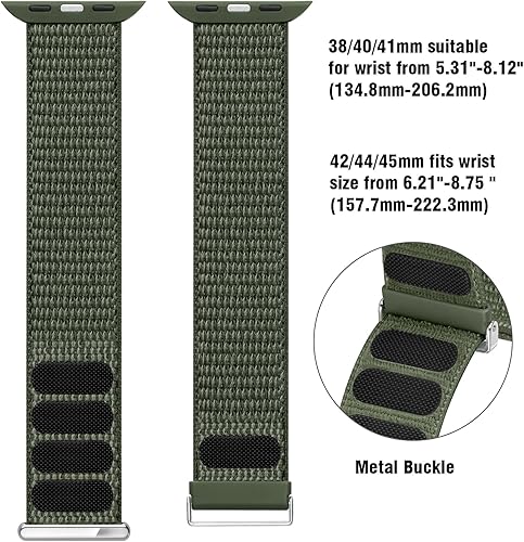 Miniatura 2 de OHOTLOVE Correa de nailon compatible con Apple Watch Band de 1.496 pulgadas, 1.575 pulgadas, 1.614 pulgadas, 1.654 pulgadas, 1.732 pulgadas, 1.772