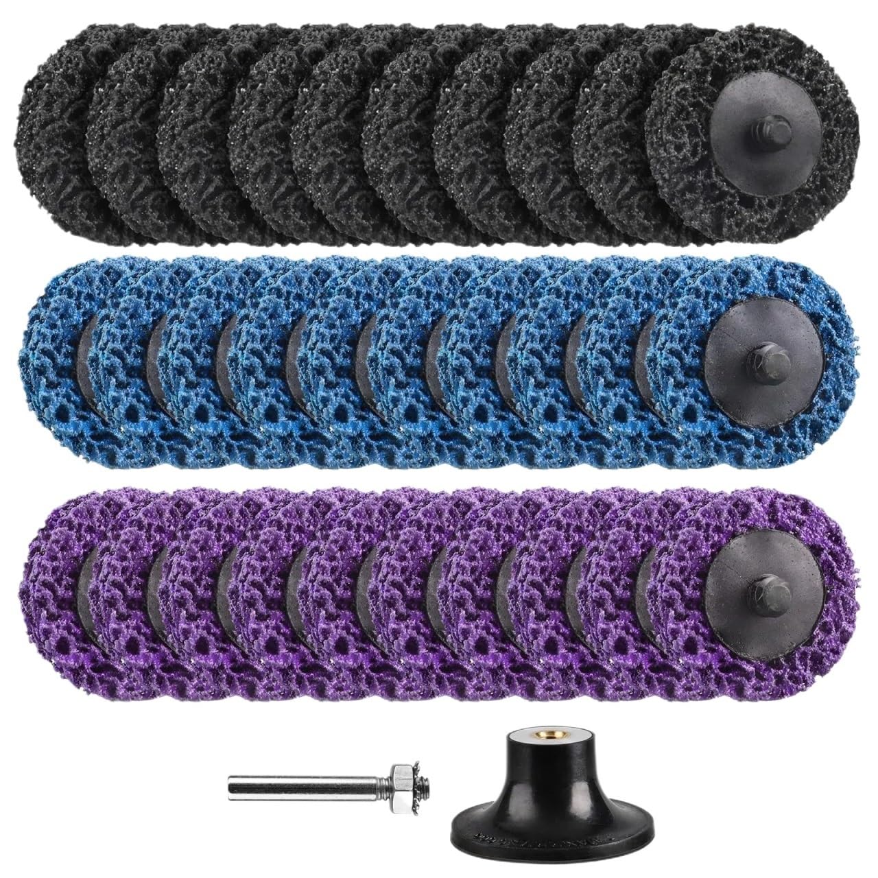 2 Inch Quick Change Easy Strip Discs for Drills Strip Wheel With1/4 Grinding Discs Die Grinder Attachments(Mixed)