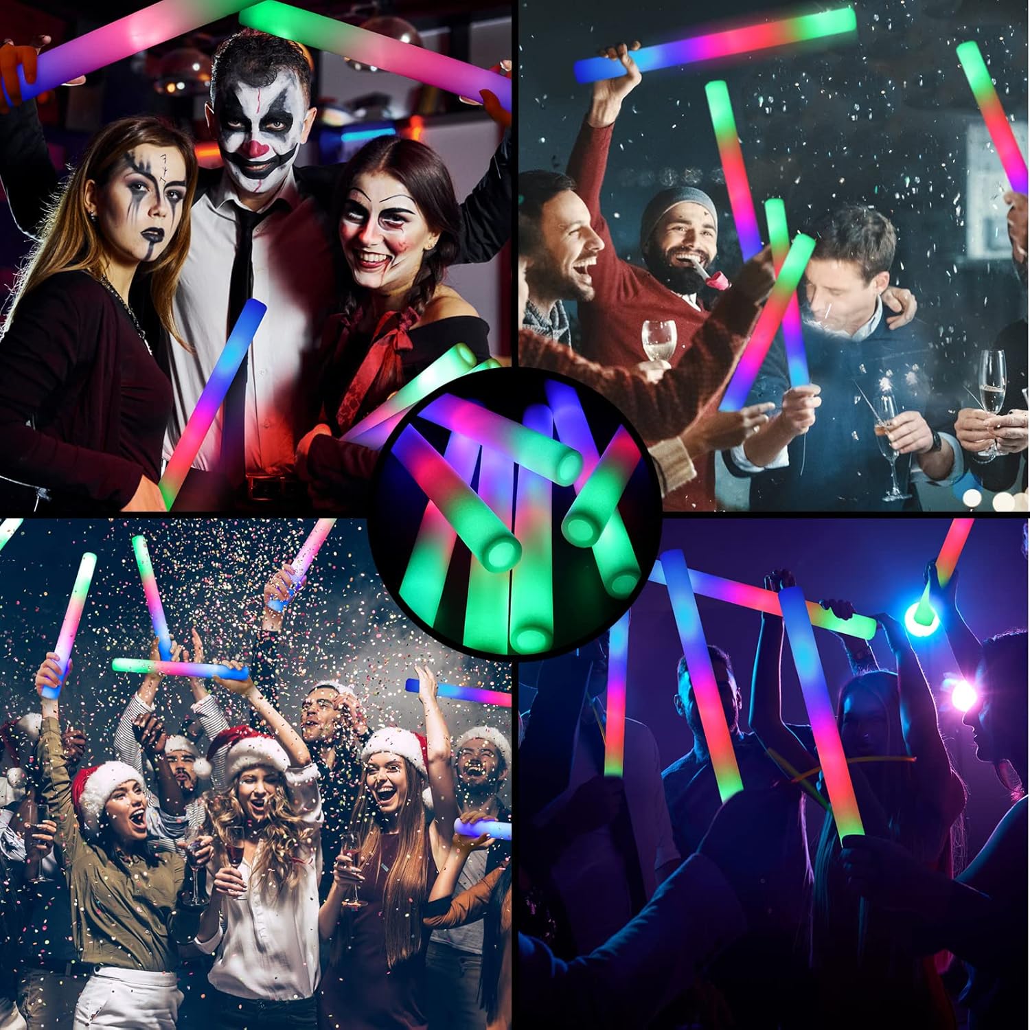 4 Faldas Brillantes Para Fiesta - Fluorescentes, Colores Neón, Ideales Para Fiestas UV Y Decoración