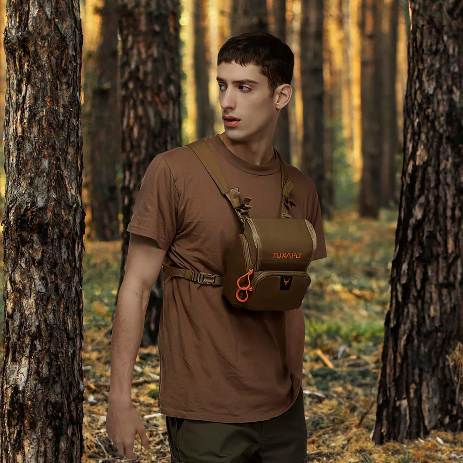 Binocular Harness Chest Pack with Rangefinder Pouch Bino Case for Hunting Hiking Shooting - Image 10