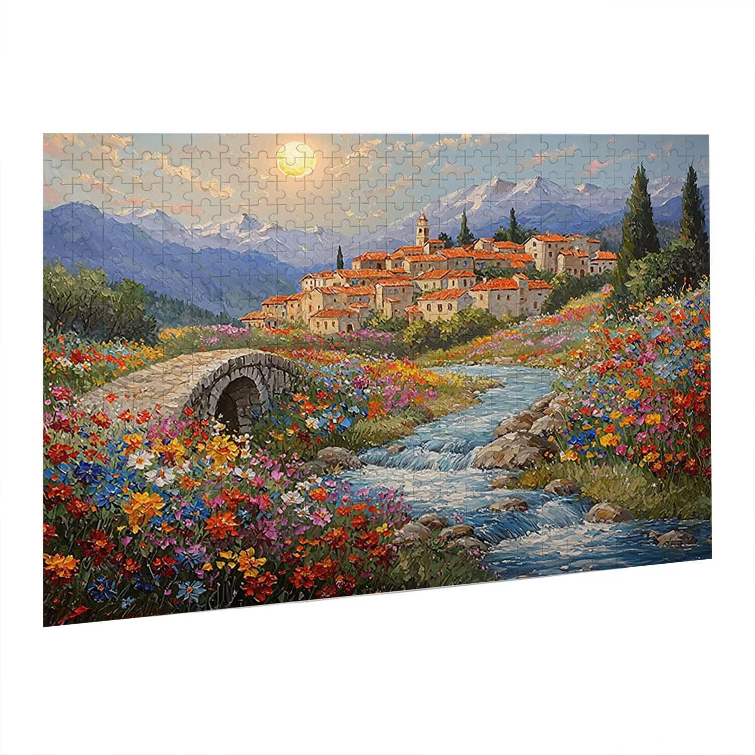 Jigsaw Puzzle, 5000 Pezzi Puzzle Classici, Vista Puzzle Rilassamento Intelligence, Mpossibile Difficile Puzzle Impegnativo per Adulti Puzzle Gioco Familiare, Regalo per Amore Piccola Città fr0-1201
