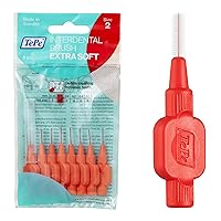 Vista 4 de Cepillo interdental TePe extra suave, cepillo dental super suave para limpieza de dientes, paquete de 8 unidades, 0,8 mm, espacios grandes, verde