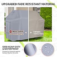 Vista 5 de NEXCOVER - Funda de parrilla de gas para barbacoa, cubierta impermeable de 50 pulgadas, funda de parrilla resistente para exterior, material Gris