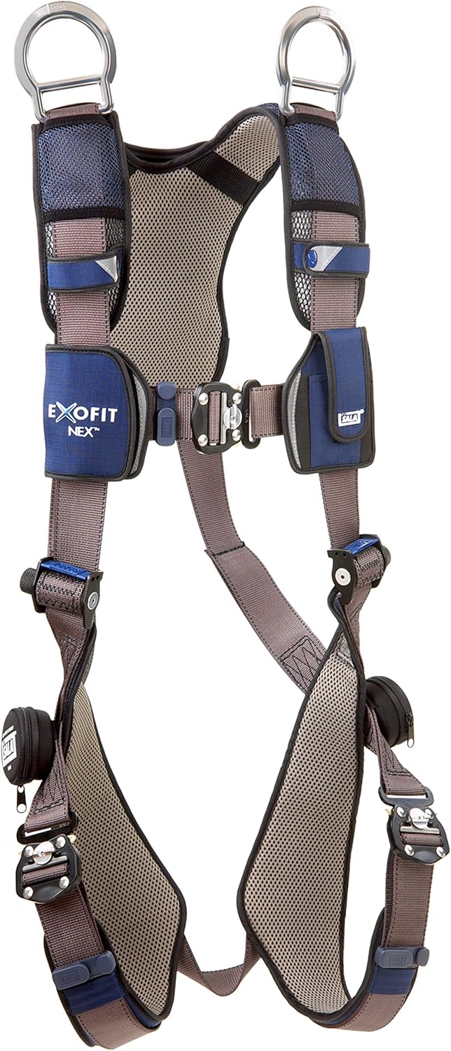 3M 1113067 DBI-SALA ExoFit X300 Rescue Safety Harness, Retrieval Rescue Fall Protection, OSHA, ANSI, Aluminum Back and Shoulder D-Rings, Auto-Locking Quick Connect Leg and Chest Buckles, Large