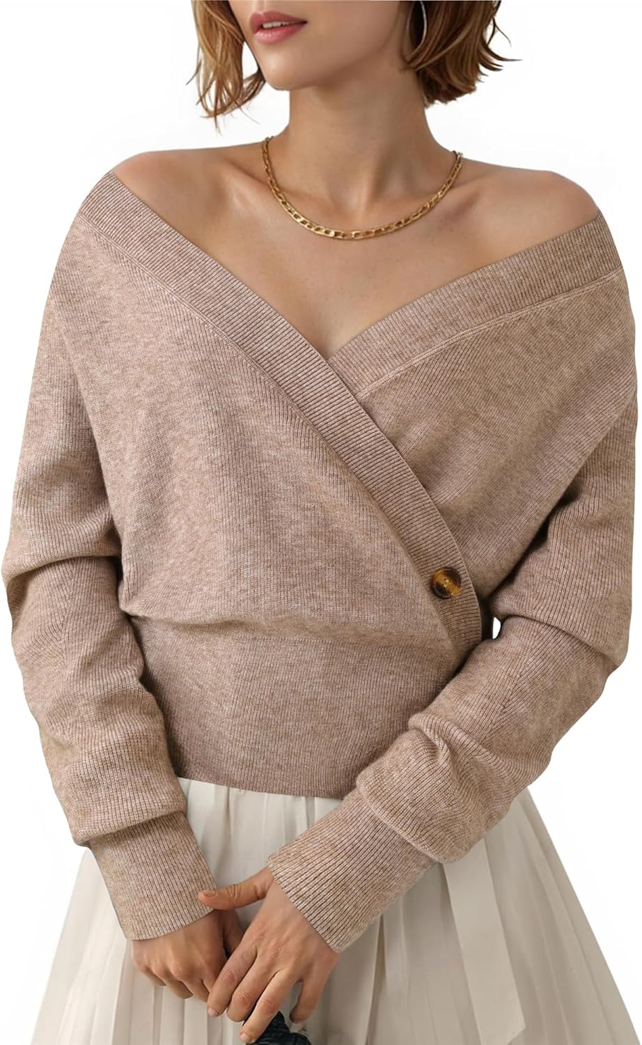 Timeson Womens Sweaters 2026 Long Sleeve V Neck Business Casual Pullover Knit Tops