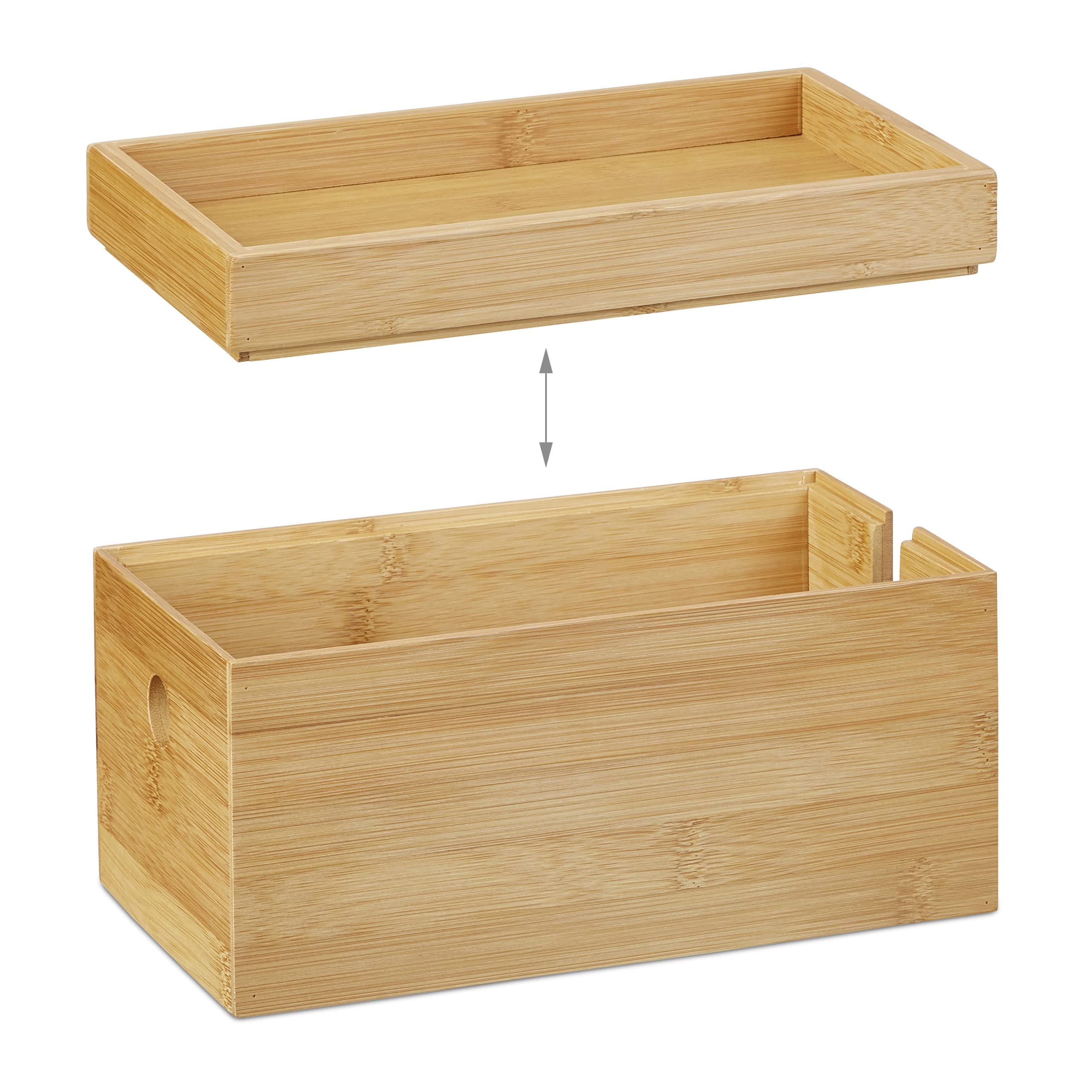 Relaxdays Portaoggetti Ricarica Multipla, Nascondi Cavi, Compatto, Universale, Pratico, HxLxP: 14 x 25,5 x 14 cm, legno