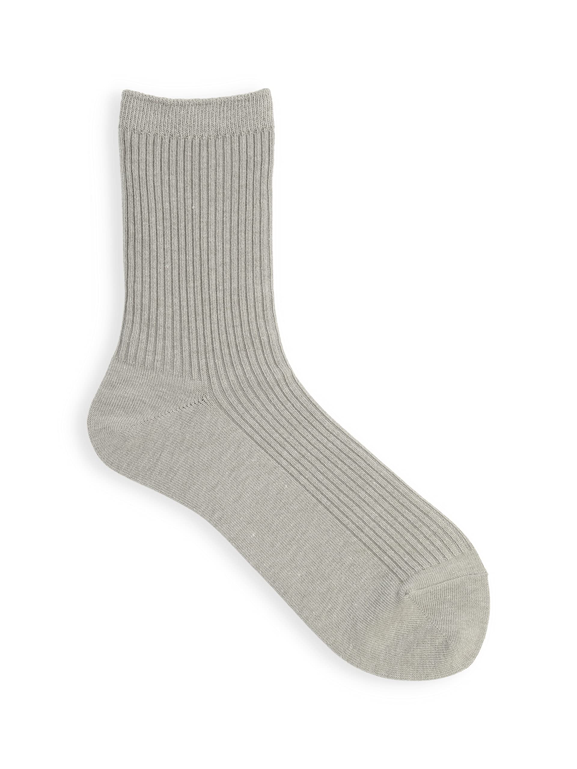 Tabio Standard 2x2 Rib Crew Socks Silvery Grey Women US 5.5-8 Japan
