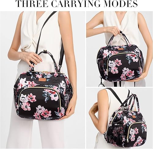 Vista 3 de MCBD Lonchera térmica para mujer, bolsa grande de 3 vías de transporte, mochila enfriadora reutilizable a prueba de fugas con correa ajustable