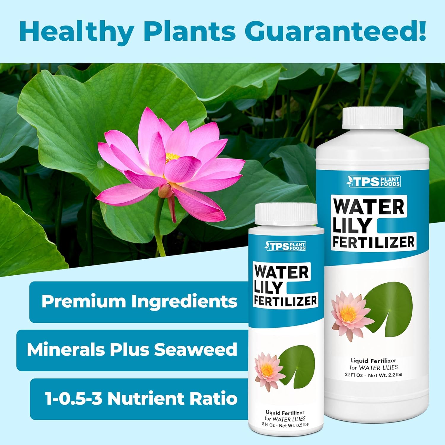 Water Lily Fertilizer – Liquid Plant Food for More Blooms, Healthy Aquatic Growth & Stronger Root Development, 32 oz