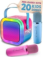 Vista 9 de Move2Play, Mini Máquina de Karaoke para Niños Canciones integradas 20+ Altavoz Bluetooth y Micrófonos Efectos de Voz Juguete Musical