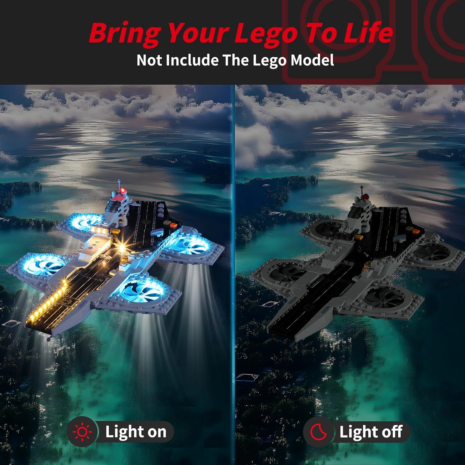 BRIKSMAX 2.0 Light Kit for Avengers Helicarrier - Innovative LED Lighting Compatible with Lego Marvel 76295