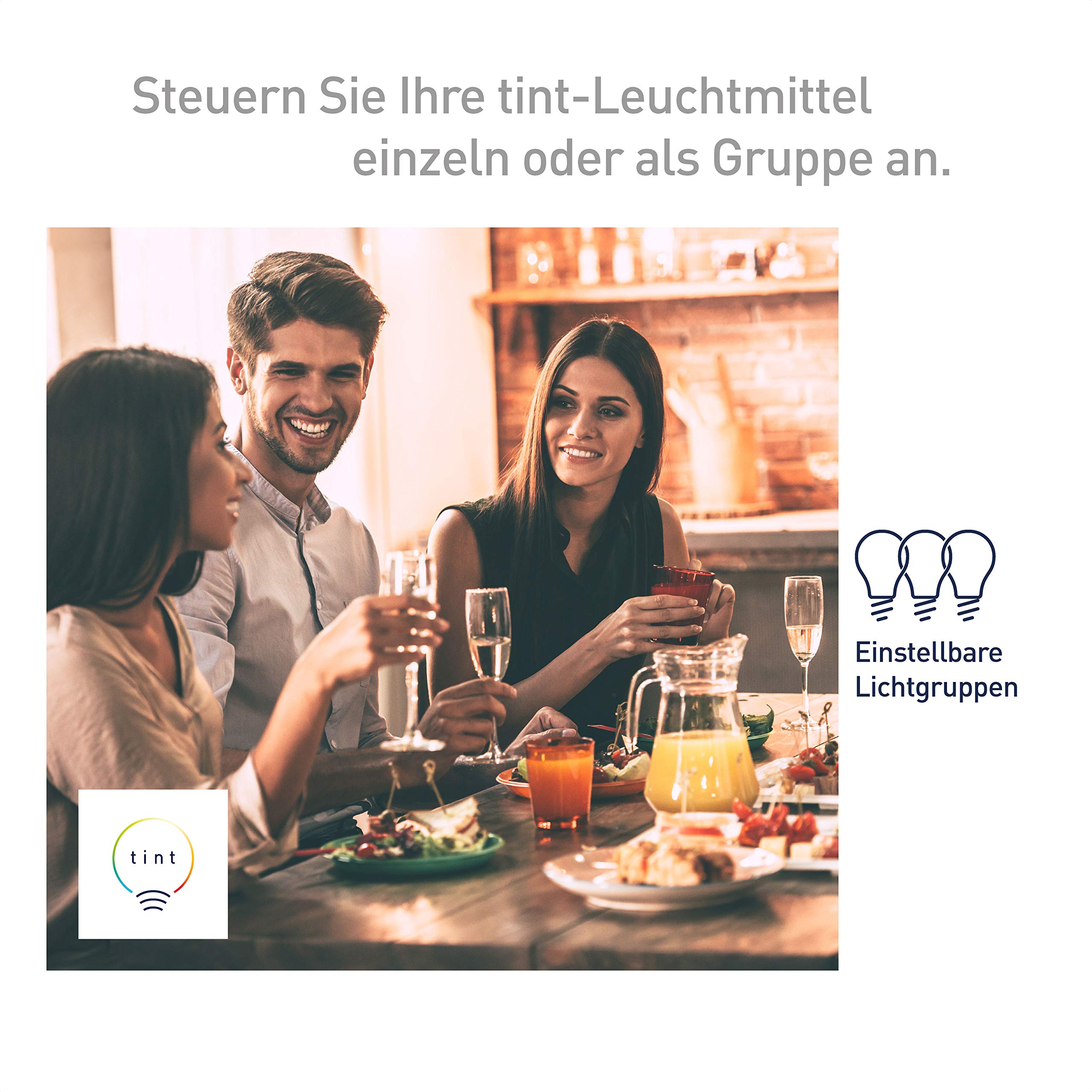 tint 3er-Set Smarte LED-Unterbauleuchte ARMARO – Steuerbar per Alexa oder Fernbedienung – Dimmbare Küchen- oder Regalbeleuchtung mit weißem Licht 2700-6500 K – 15 cm