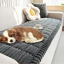 CERICAI New Thick Sofa Covers Washable, Pet Couch Cover for Sofa, Soft & Non-Slip Pet Bed Mat 2 3 4 Seater Non-Slip, Furniture & Dog Couch Protector for Large Dogs-70x150cm (Dark grey)